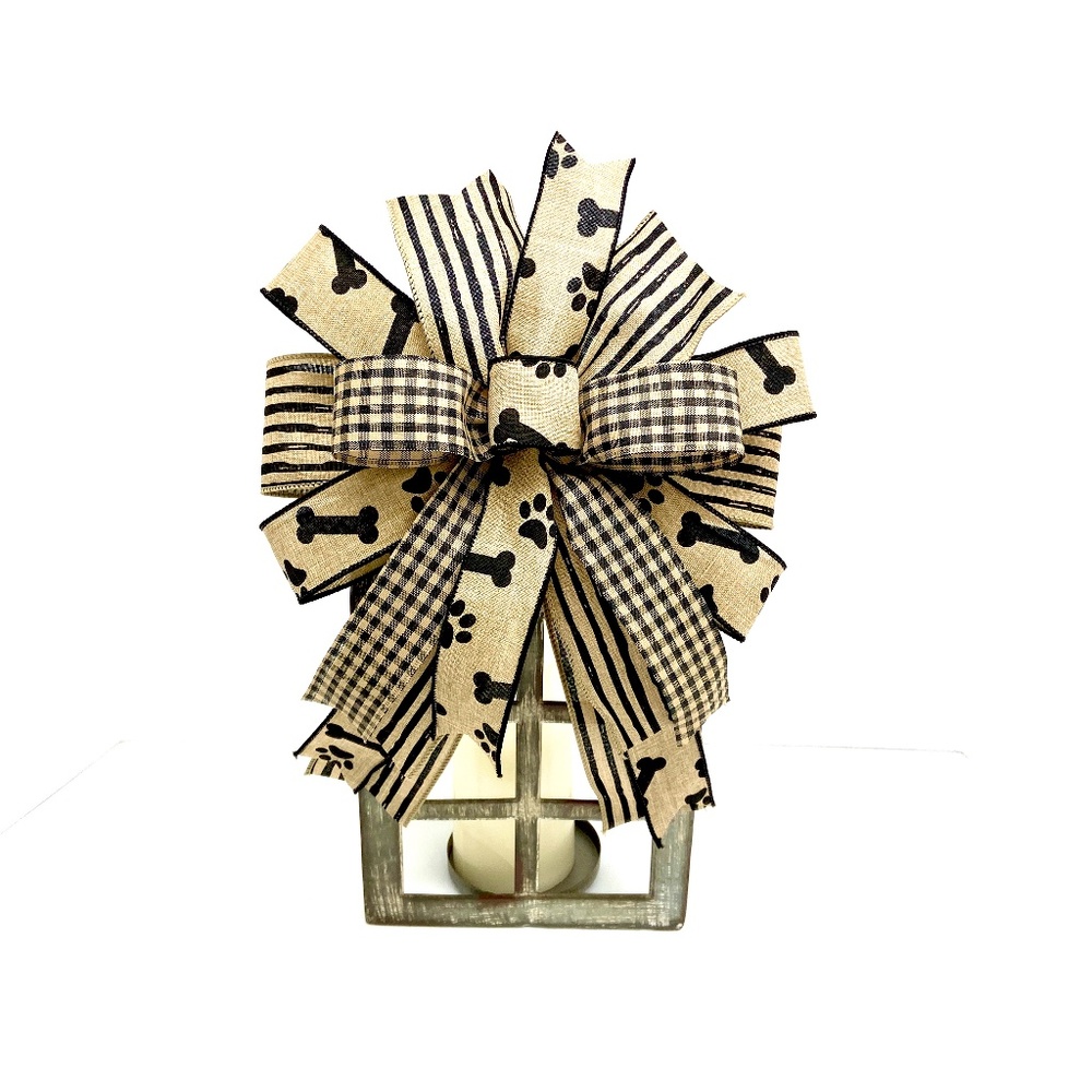 Paw Print and Gingham Bow